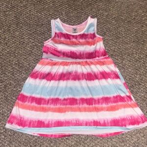 Vibrant Striped Sleeveless Kids Dress